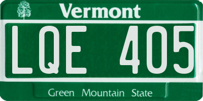 VT license plate LQE405