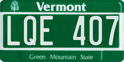 VT license plate LQE407