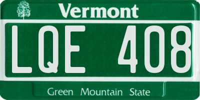 VT license plate LQE408