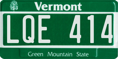 VT license plate LQE414