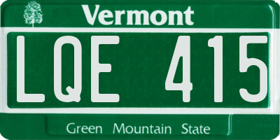 VT license plate LQE415