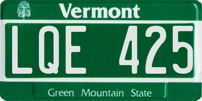 VT license plate LQE425