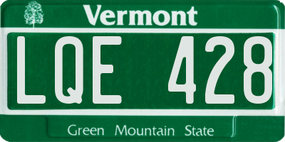 VT license plate LQE428