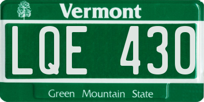 VT license plate LQE430