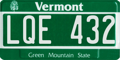 VT license plate LQE432