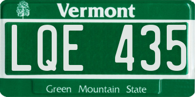 VT license plate LQE435