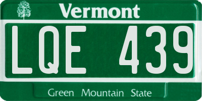 VT license plate LQE439