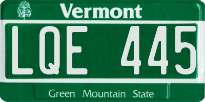 VT license plate LQE445