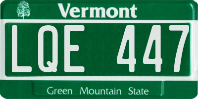 VT license plate LQE447