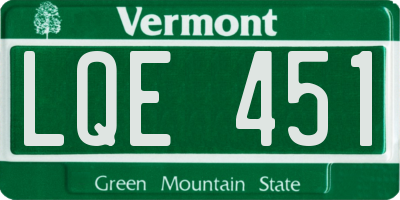 VT license plate LQE451