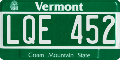 VT license plate LQE452