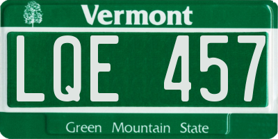 VT license plate LQE457