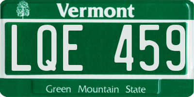 VT license plate LQE459