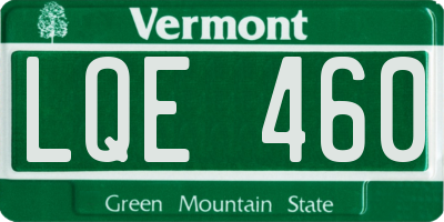 VT license plate LQE460