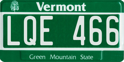 VT license plate LQE466