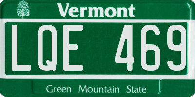VT license plate LQE469