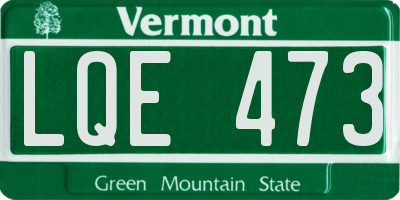 VT license plate LQE473