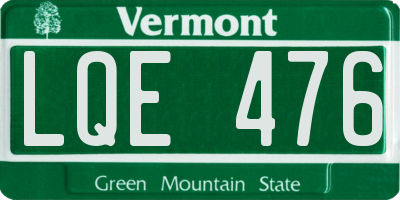VT license plate LQE476