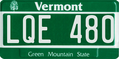 VT license plate LQE480
