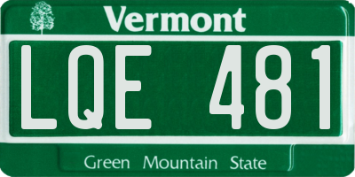 VT license plate LQE481