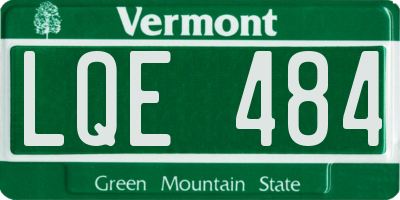 VT license plate LQE484