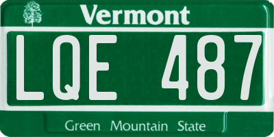 VT license plate LQE487