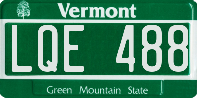 VT license plate LQE488