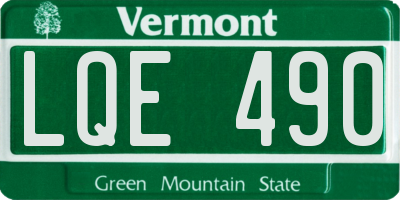 VT license plate LQE490