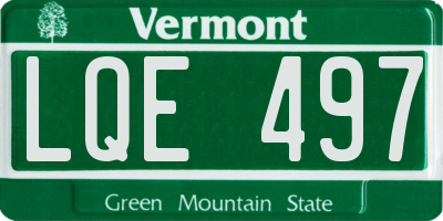 VT license plate LQE497