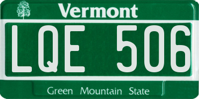 VT license plate LQE506