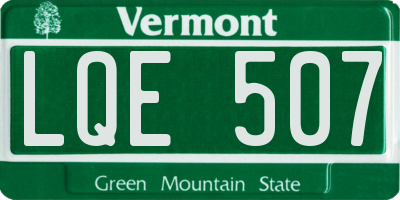 VT license plate LQE507
