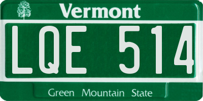 VT license plate LQE514