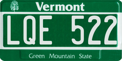 VT license plate LQE522