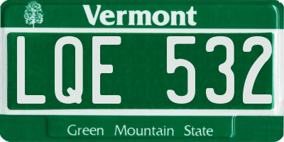 VT license plate LQE532