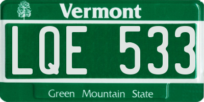 VT license plate LQE533