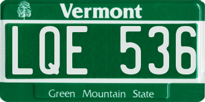 VT license plate LQE536