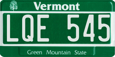 VT license plate LQE545