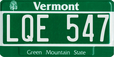 VT license plate LQE547