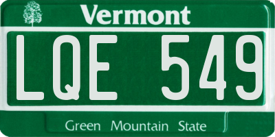 VT license plate LQE549