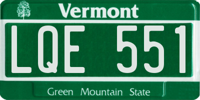 VT license plate LQE551