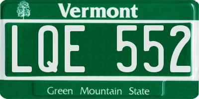 VT license plate LQE552