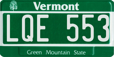 VT license plate LQE553