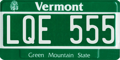VT license plate LQE555