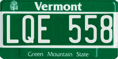 VT license plate LQE558