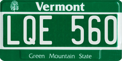 VT license plate LQE560
