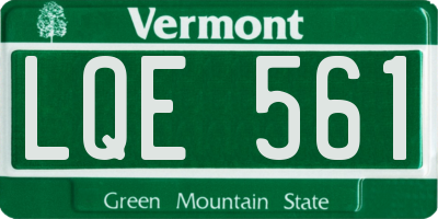 VT license plate LQE561