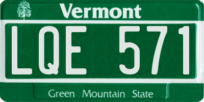 VT license plate LQE571