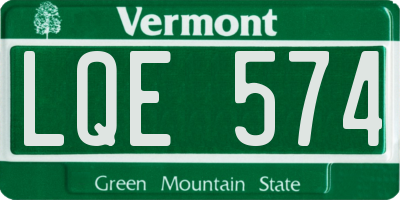VT license plate LQE574