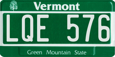 VT license plate LQE576