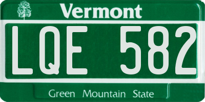 VT license plate LQE582